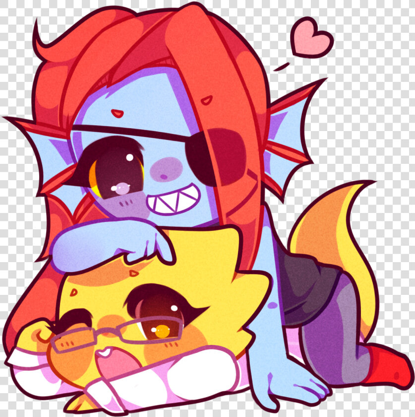 Cute Alphys And Undyne  HD Png DownloadTransparent PNG