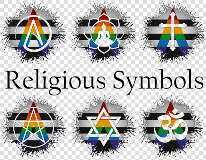 An Assortment Of Various Religious Symbols In Lgbt   Lgbt Flag Religions Symbols  HD Png DownloadTransparent PNG