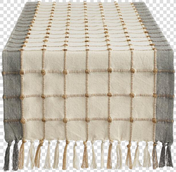 Ivory And Gray Windowpane Table Runner By World Market   Placemat  HD Png DownloadTransparent PNG