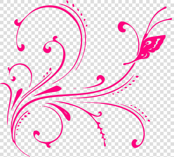 Butterfly Scroll Pink Svg Clip Arts   Butterfly Clipart Png Pink  Transparent PngTransparent PNG