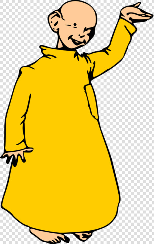 Bald Kid Wearing A Turbine And Waving   Yellow Kid Png  Transparent PngTransparent PNG