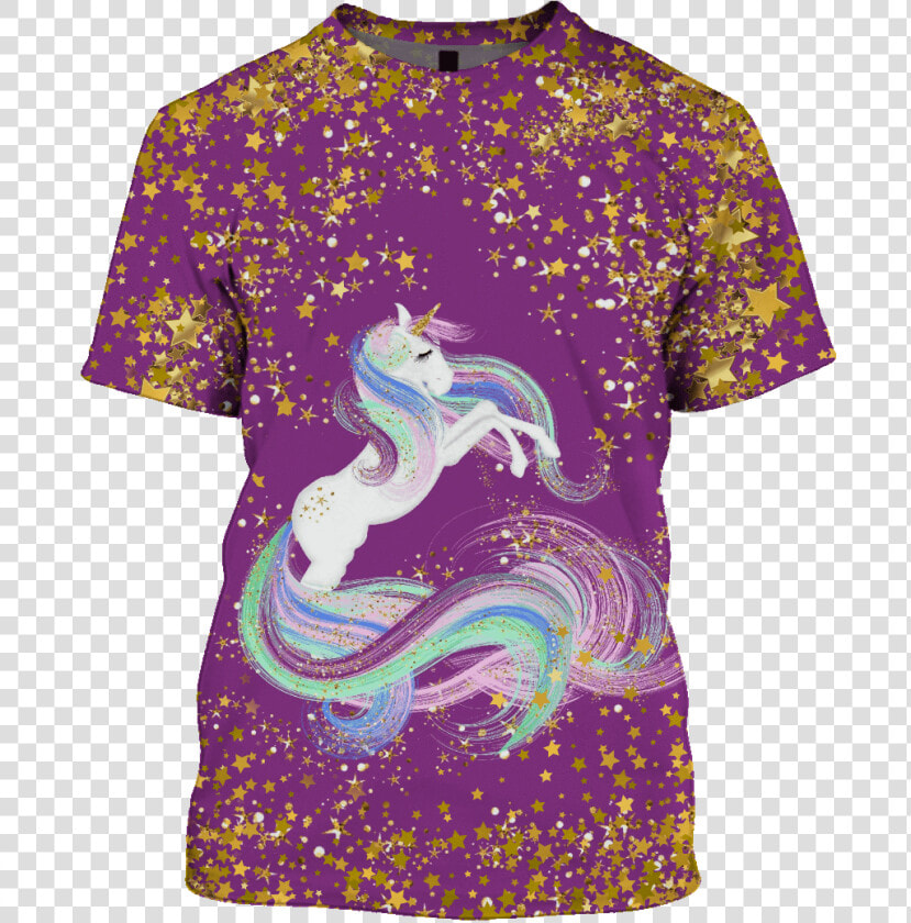 Gearhuman 3d Golden Stars Around Unicorn Custom T shirt   Hình Nền Máy Tính Unicon  HD Png DownloadTransparent PNG