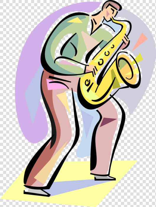 Vector Illustration Of Saxophonist Musician Plays Saxophone   Illustration  HD Png DownloadTransparent PNG