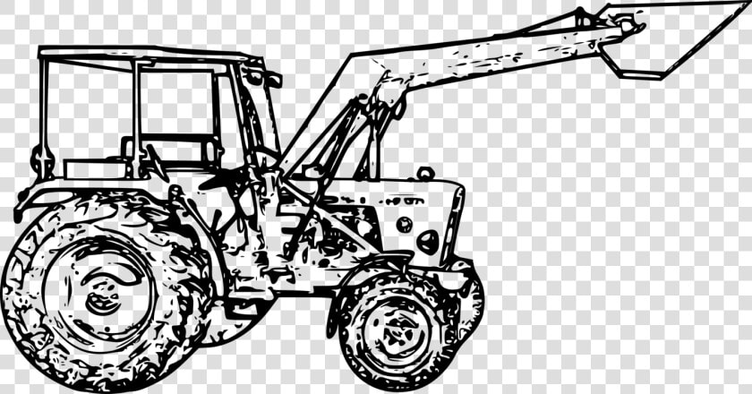 Line Art automotive Tire car   Black And White Tractors  HD Png DownloadTransparent PNG