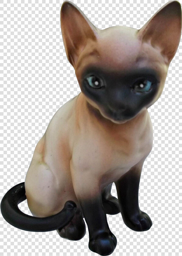 A Handsome  Vintage Porcelain ceramic Siamese Cat kitten   Minskin  HD Png DownloadTransparent PNG