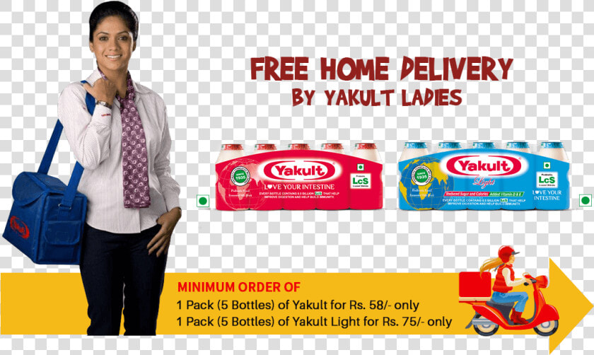 Yakult Home Delivery   India Yakult Lady  HD Png DownloadTransparent PNG