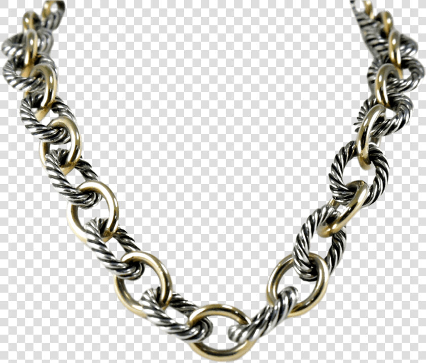 David Yurman 18k Gold And Sterling Silver Twisted Necklace   David Yurman Chain For Ladies  HD Png DownloadTransparent PNG