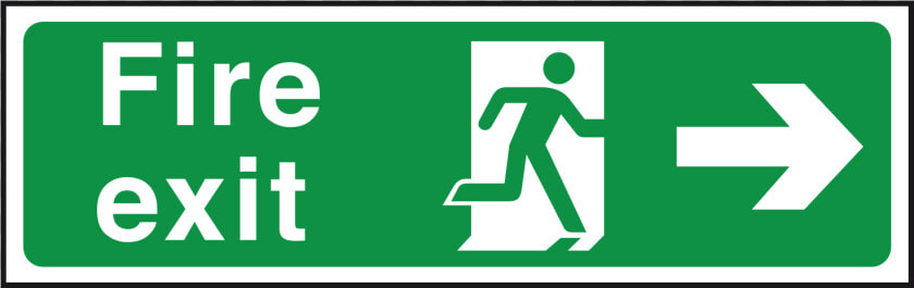 British Standard Fire Exit Sign Title Arrow Right   Fire Exit Sign Up  HD Png DownloadTransparent PNG