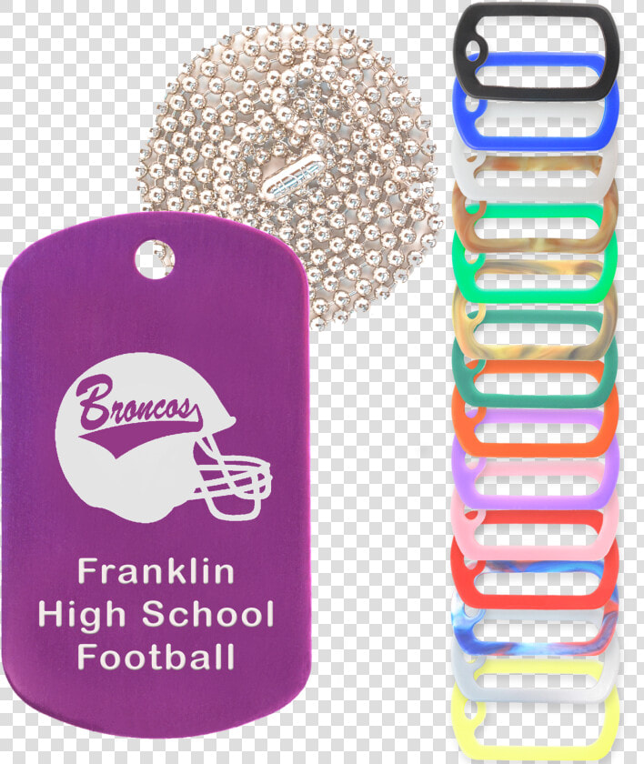 Purple Dog Tag Necklace With Rubber Silencer And   Chain  HD Png DownloadTransparent PNG