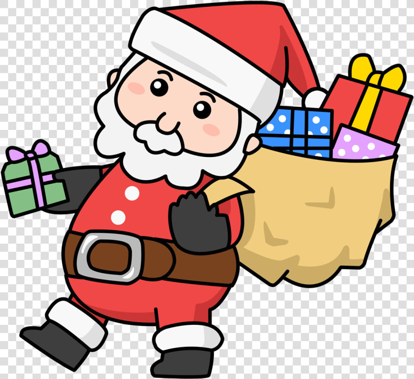 Cute Santa And Reindeer Clipart   Christmas Cute Cartoon Santa  HD Png DownloadTransparent PNG