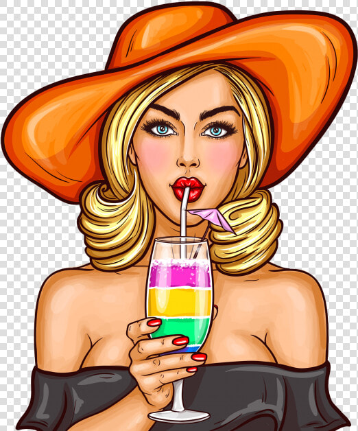 Pop Art Girl   Pop Art Girl Drink  HD Png DownloadTransparent PNG