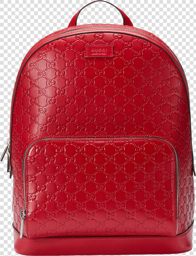 Gucci Signature Backpack Monogram Gg Front Zipper Pocket embossed   Mens Red Gucci Backpack  HD Png DownloadTransparent PNG