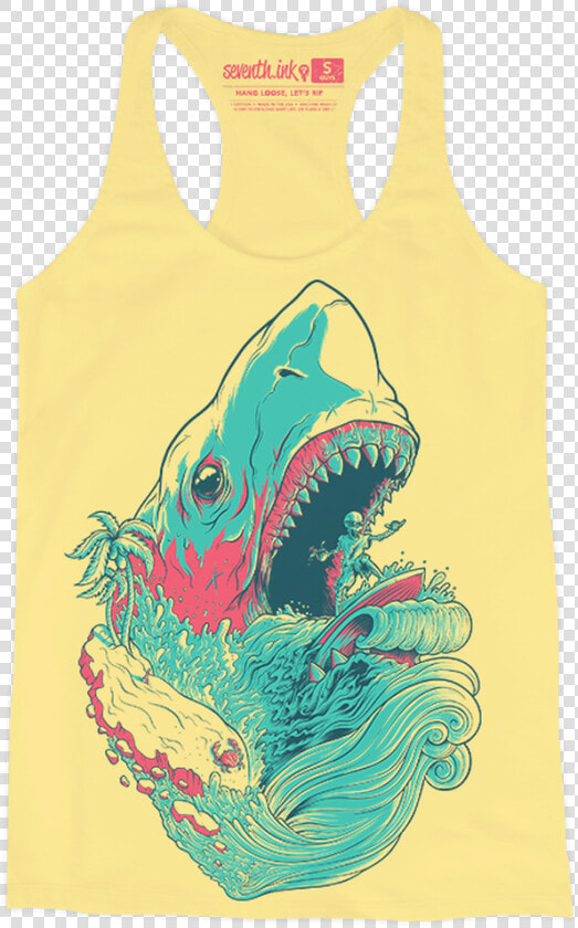 Hang Loose  Let S Rip Women S Shark Racerback By Seventh   French Paper Banana Split  HD Png DownloadTransparent PNG