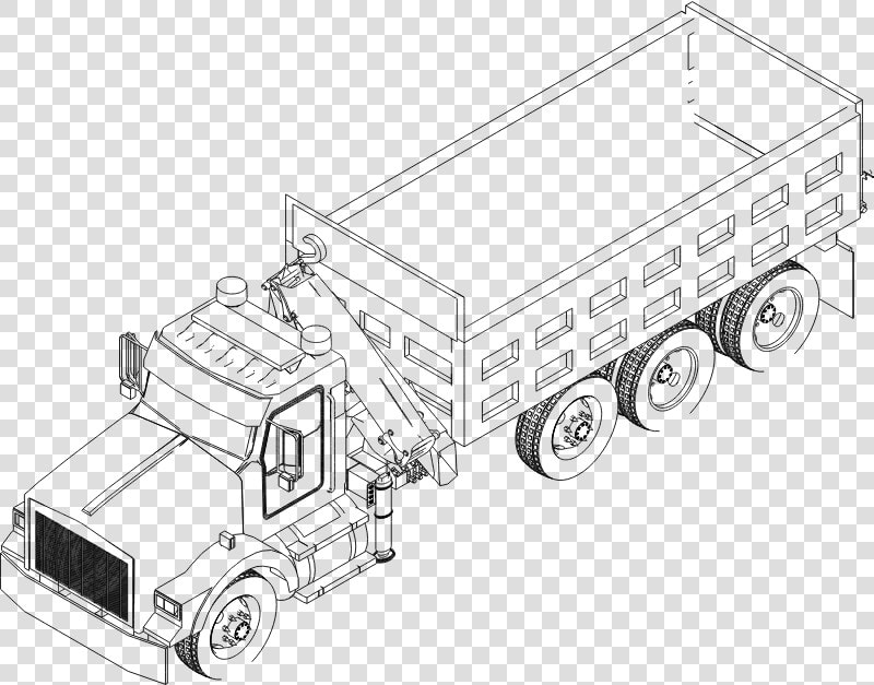 Truck   Vector Lorry Line Drawing  HD Png DownloadTransparent PNG