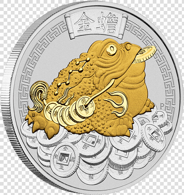 Money Toad 2018 1oz Silver Gilded Coin   Money Toad Diamond Pendant  HD Png DownloadTransparent PNG