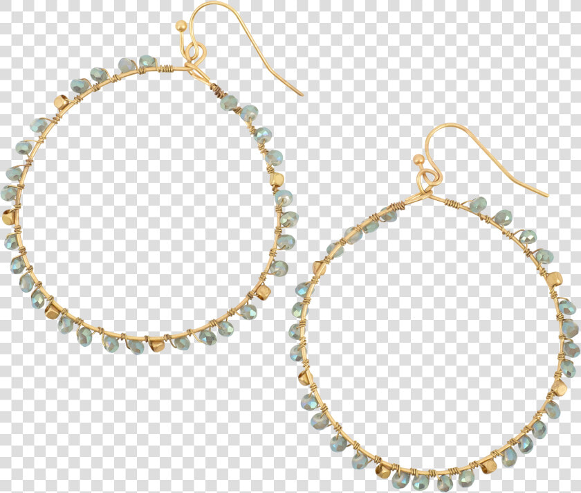  gold Hoop With Aqua Beads All Around It   Pendant  HD Png DownloadTransparent PNG