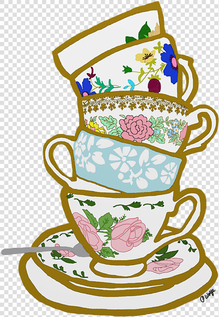 Teacup Drawing Clip Art   Stack Of Tea Cups Clipart  HD Png DownloadTransparent PNG