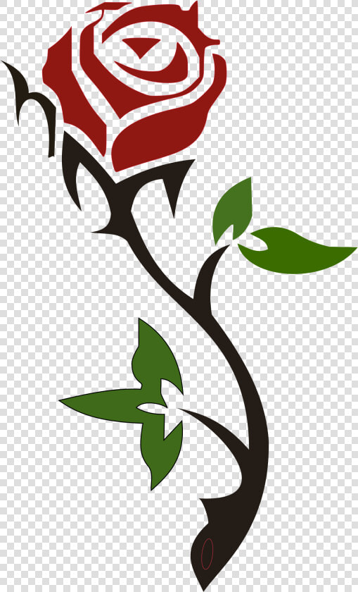 Simple Rose Clip Arts   Rose With Thorns Silhouette  HD Png DownloadTransparent PNG