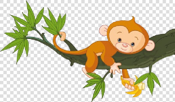 Clipart Trees Monkey   Monkey On A Tree Cartoon  HD Png DownloadTransparent PNG