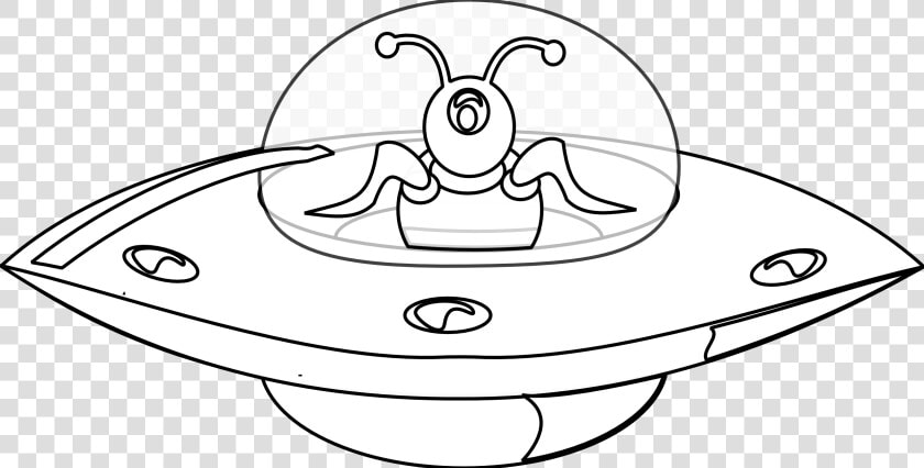 Ufo In Style Black White Line Art Christmas Xmas Electronics   Ufoclipart Black And White  HD Png DownloadTransparent PNG