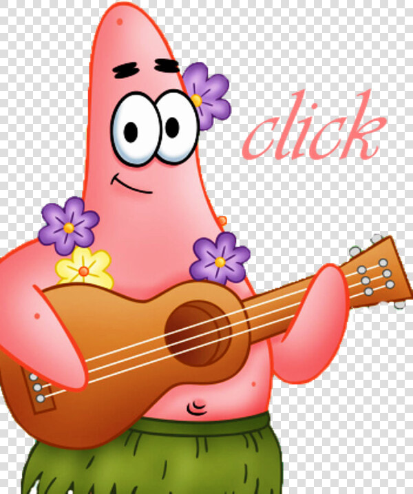 Patrick Holding Guitar   Patrick Star With A Guitar  HD Png DownloadTransparent PNG