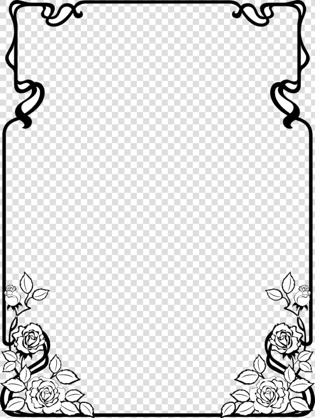 Black Floral Border Png Image   Flower Border Design Black And White  Transparent PngTransparent PNG