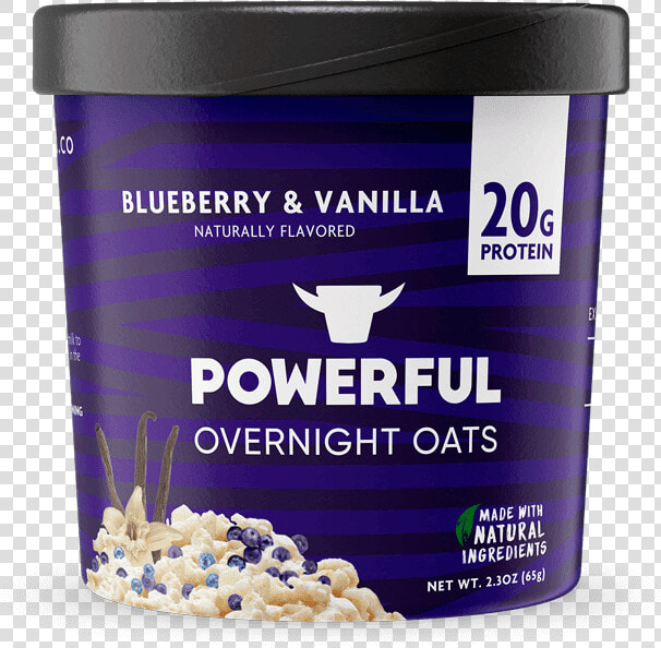 Blueberry Vanilla Protein Oats   Powerful Overnight Oats  HD Png DownloadTransparent PNG