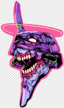  trippy  sticker  tumblr  grunge  skull  abstract  art   Neon Genesis Evangelion Sticker  HD Png DownloadTransparent PNG