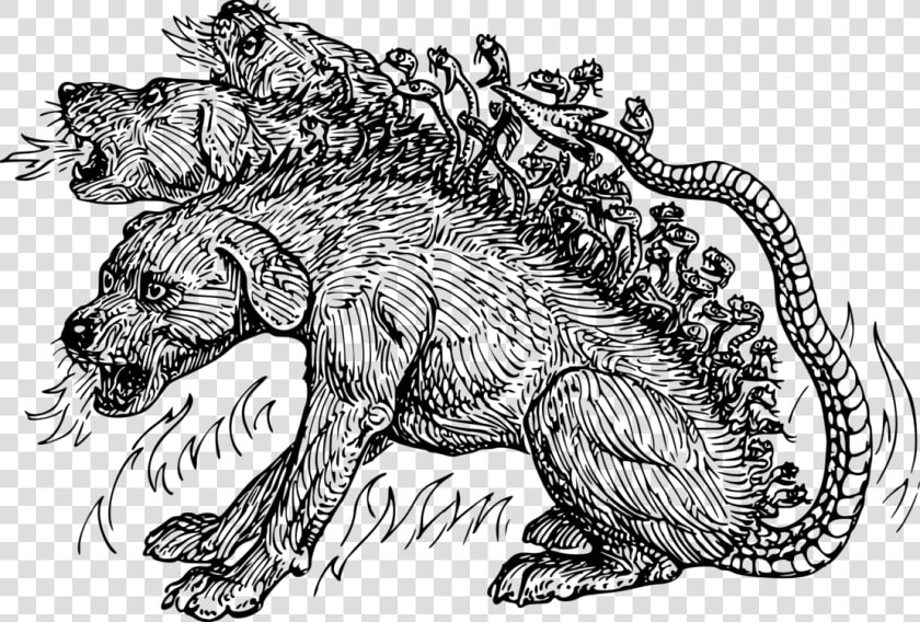 Art monochrome Photography carnivoran   Cerberus Clip Art  HD Png DownloadTransparent PNG