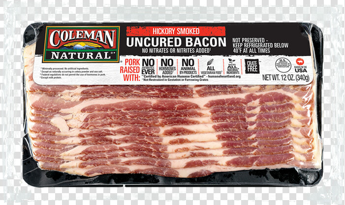 Coleman Natural Uncured Hickory Smoked Bacon Image   Coleman Natural Bacon Uncured Hickory Smoked  HD Png DownloadTransparent PNG