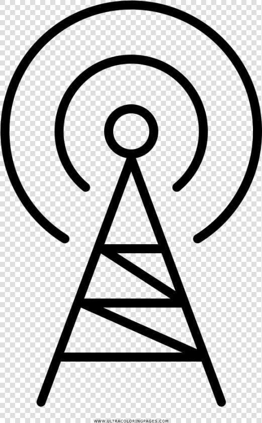 Radio Tower Coloring Page   Telecommunications Tower  HD Png DownloadTransparent PNG