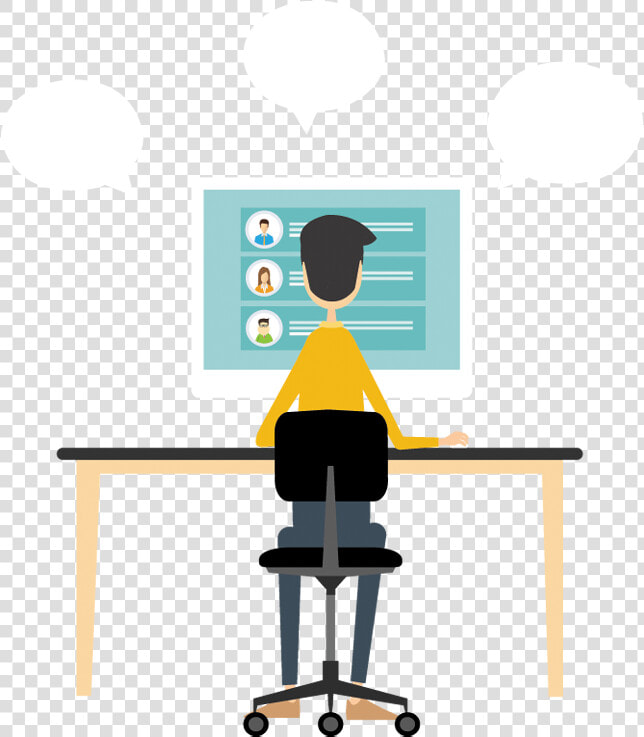 Man On Computer Cartoon Clipart   Png Download   Working On Computer Png  Transparent PngTransparent PNG