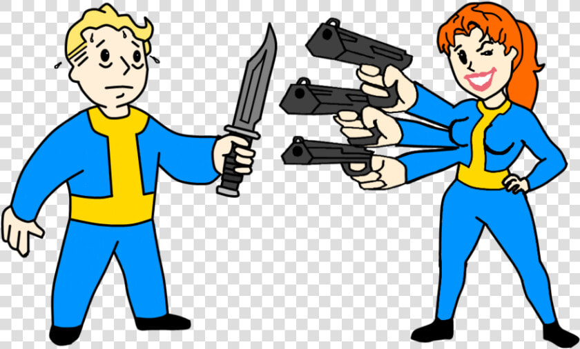 Fallout Clipart Valt   Vault Boy Vs Vault Girl  HD Png DownloadTransparent PNG