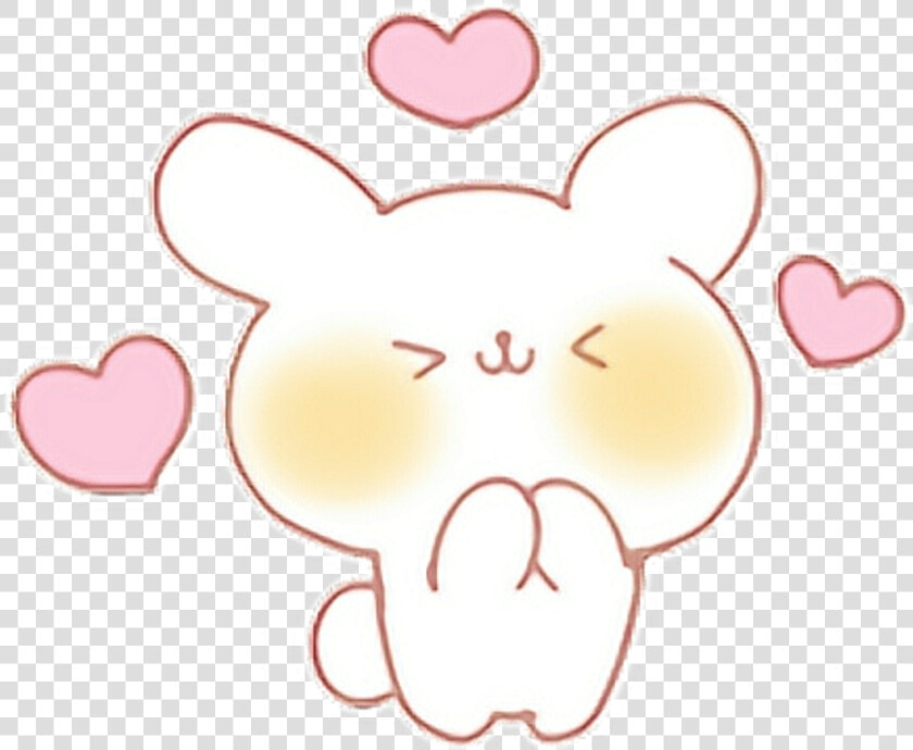  kawaii  emoji  cute  bunny  rabbit  hearts  adorable   Kawaii Cute Heart Transparent  HD Png DownloadTransparent PNG