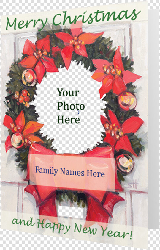 Artist Signature Holiday Photo Card Christmas Wreath  HD Png DownloadTransparent PNG