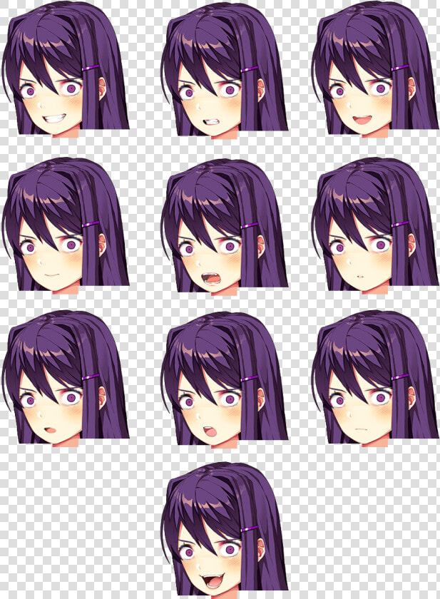 Ddlc Yuri Head Sprites   Doki Doki Literature Club Yuri Angry  HD Png DownloadTransparent PNG