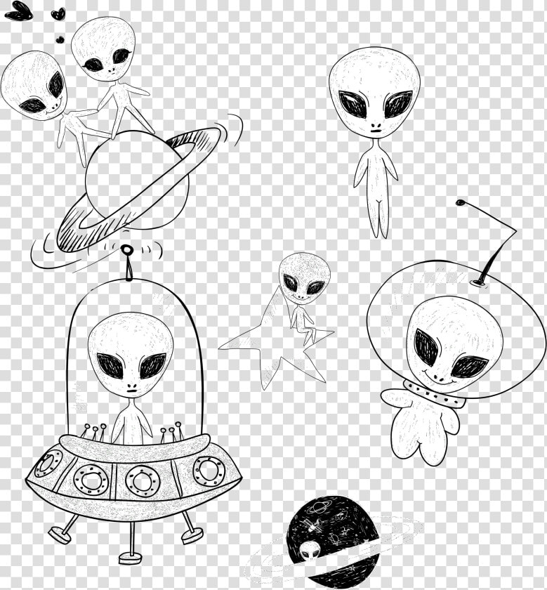 Aliens Space Galaxy Tumblr Cute Alien Universe Freetoed   Drawing Of Aliens In Space  HD Png DownloadTransparent PNG