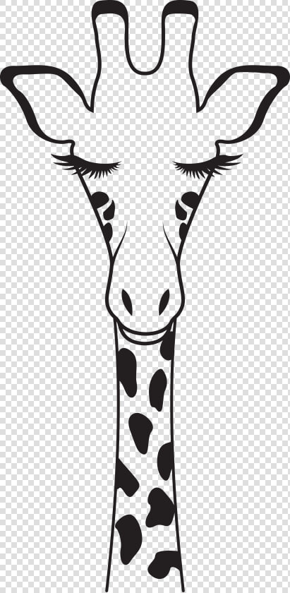 Giraffe With Glasses Black And White Clipart   Png   Cute Giraffe Silhouette  Transparent PngTransparent PNG