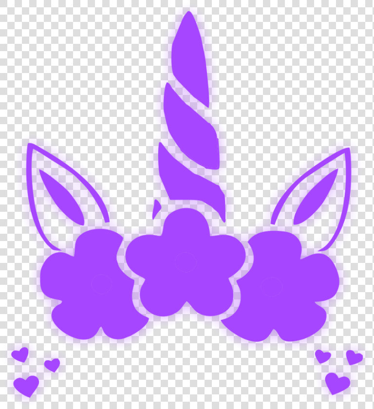  unicorn  crown  purple  neon  glow  freetoedit  ftestickers   Unicorn Crown Clipart Black And White  HD Png DownloadTransparent PNG