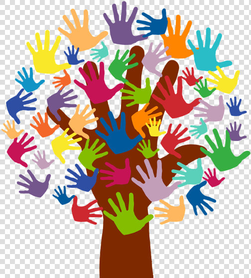 Volunteer Tree With Hands   Tree With Hand Prints  HD Png DownloadTransparent PNG