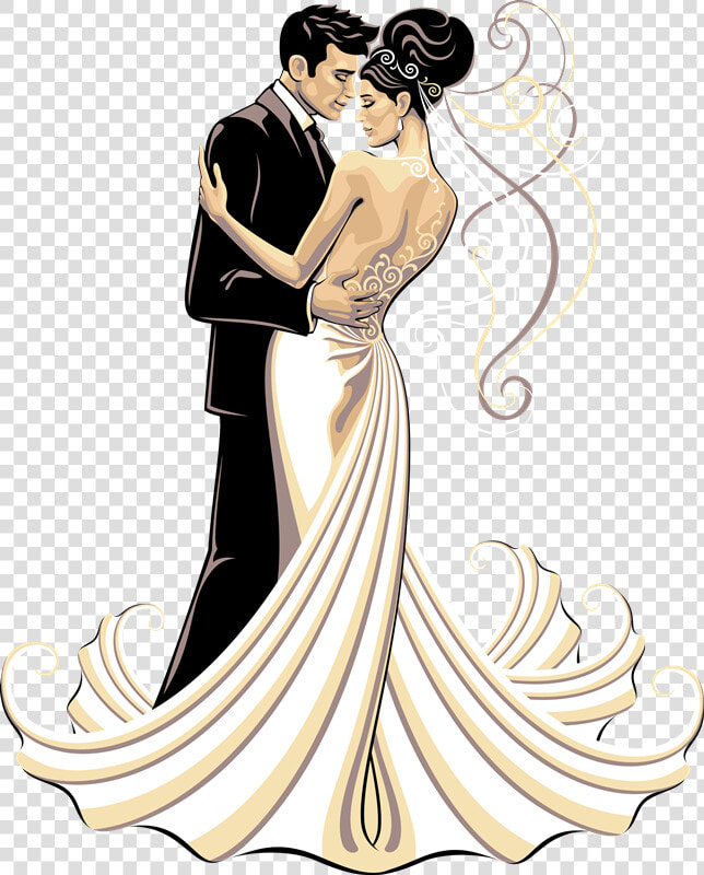 Transparent Bride Silhouette Png   Bride And Groom Png  Png DownloadTransparent PNG