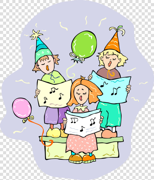 Vector Illustration Of Holiday Festive Season Christmas   Clip Art Singing Happy Birthday  HD Png DownloadTransparent PNG