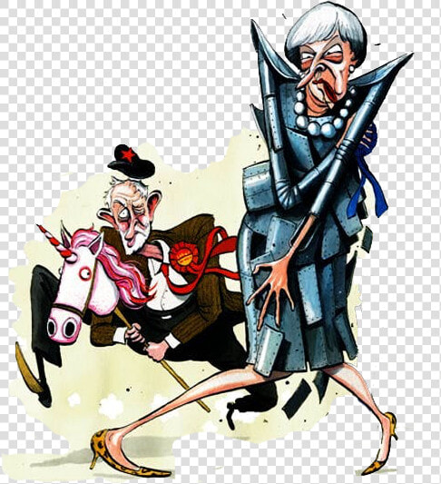 Jeremy Corbyn Theresa May Cartoon  HD Png DownloadTransparent PNG