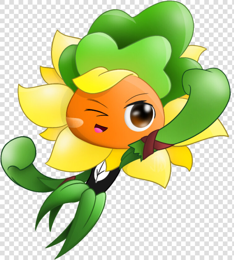 Pvz Heroes Solar Flare As Grass Knuckle By Jackiewolly   Green Shadow And Solar Flare  HD Png DownloadTransparent PNG