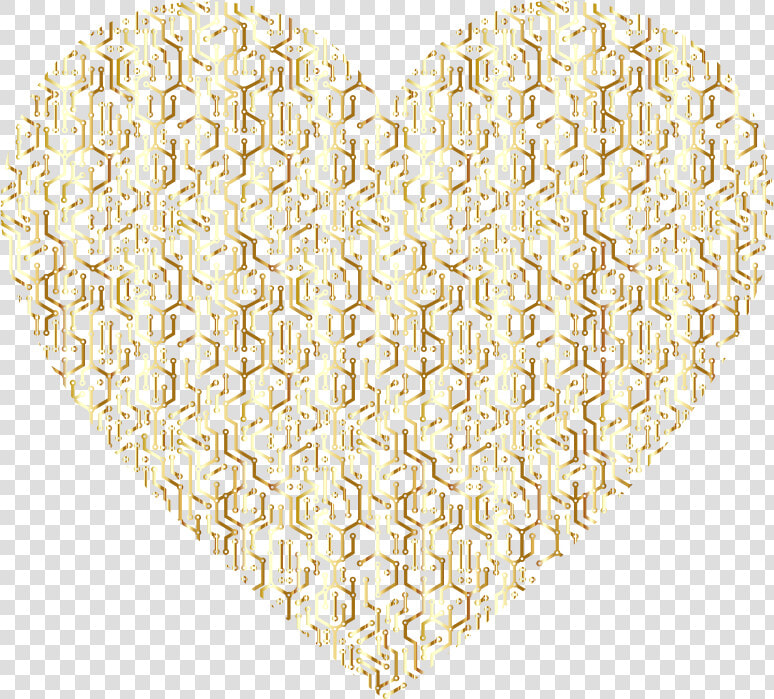 Gold Electronic Heart No Background   Gold Transparent Background Heart Png  Png DownloadTransparent PNG