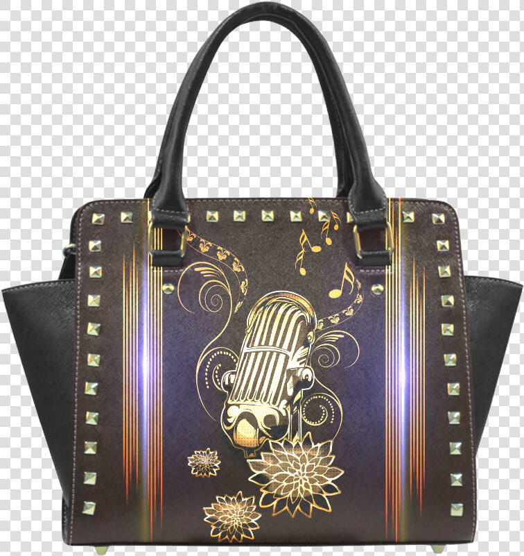 Music  Golden Microphone Rivet Shoulder Handbag   Freddy Krueger Purse  HD Png DownloadTransparent PNG