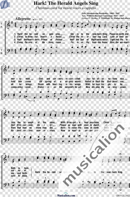 Mendelssohn Bartholdy  Felix   Sarabande Couperin Partitura  HD Png DownloadTransparent PNG