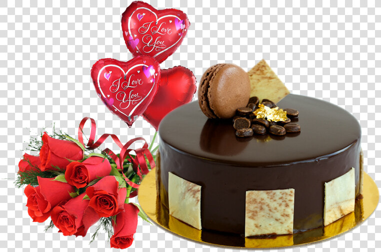 Cheer Chocolate Cake Flower Combo In Sharjah   Poze Cu Trandafiri Rosii  HD Png DownloadTransparent PNG