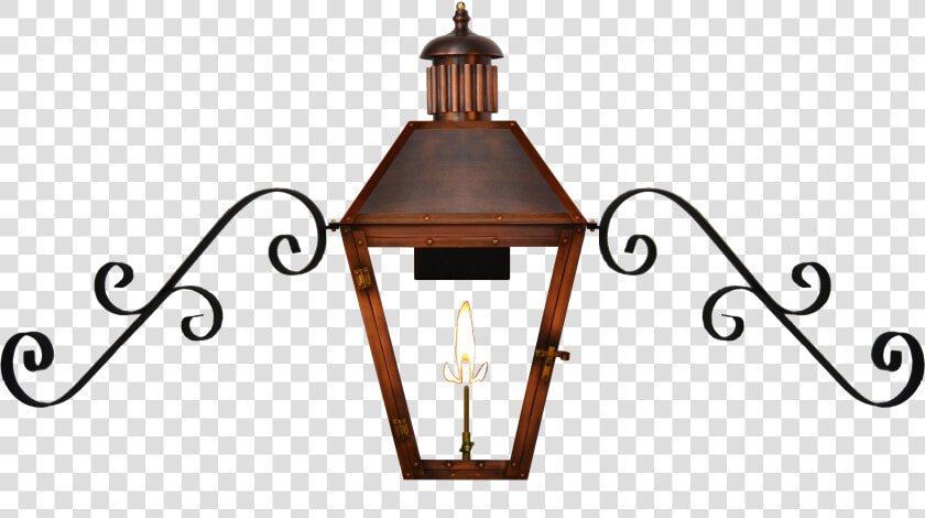 Georgetown Wall Gas Lantern With Dual Scroll Mustache  HD Png DownloadTransparent PNG