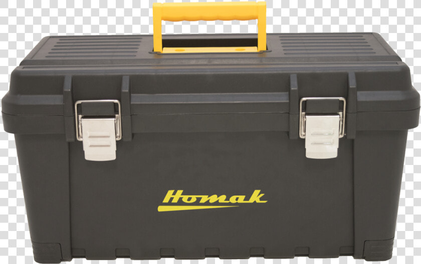 19″ Black Plastic Toolbox With Metal Latches   Wood  HD Png DownloadTransparent PNG